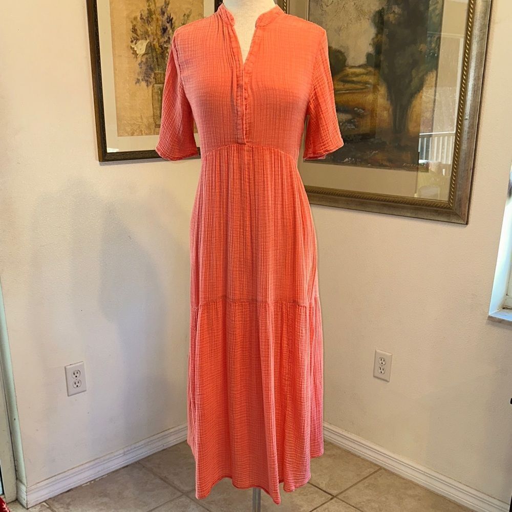 DRESS - Anthropologie The  Celandine Kallie Tiered 100% Cotton Gauze Size XS